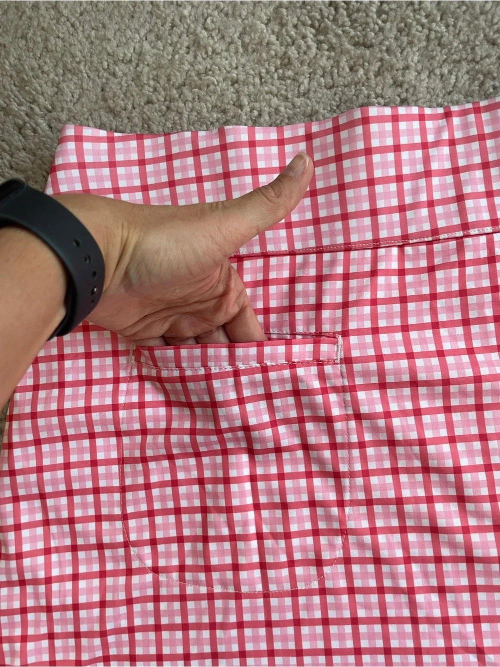 FootJoy Golfleisure Gingham Pink Red White Plaid Athletic Golf Skort Size XL